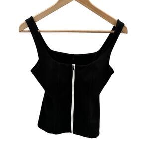 Grrrl NWT Amanda Black Zipup Active Tank Bra  // M
